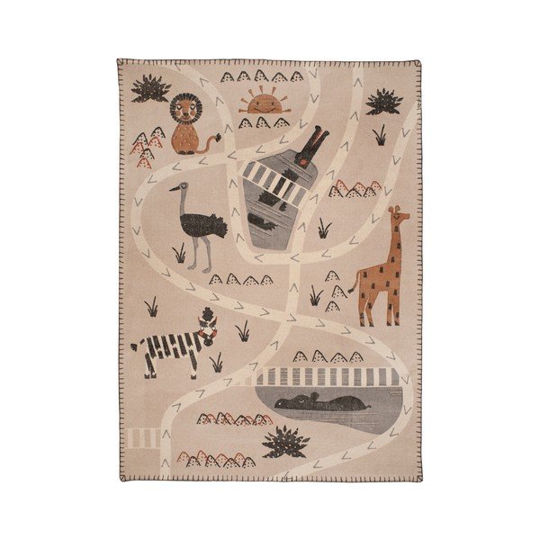 Tappeto per bambini stampato a mano , 100 x 140 cm Little Savannah - Nattiot