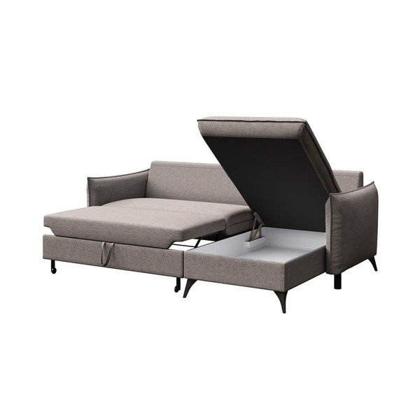 Divano angolare grigio allungabile e con contenitore (con penisola a destra e chaise lounge) Brim – Rodier-image-3