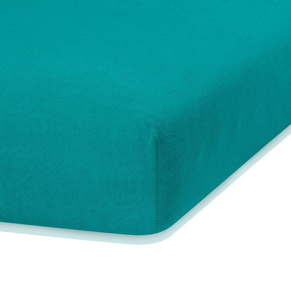 Lenzuolo con angoli turchese per letto matrimoniale Siesta, 180/200 x 200 cm Ruby - AmeliaHome-image-2