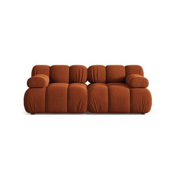Divano componibile color terracotta con rivestimento in velluto 188 cm – Micadoni 