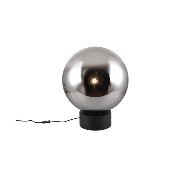 Lampada da tavolo a LED nera con paralume in vetro (altezza 60 cm) Cipallone - CINQUE