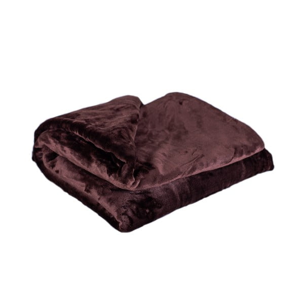 Coperta in micropush marrone scuro Ambra, 200 x 220 cm - My House