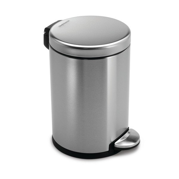 Střčíbrný matný pedálový koš simplehuman, 3 l