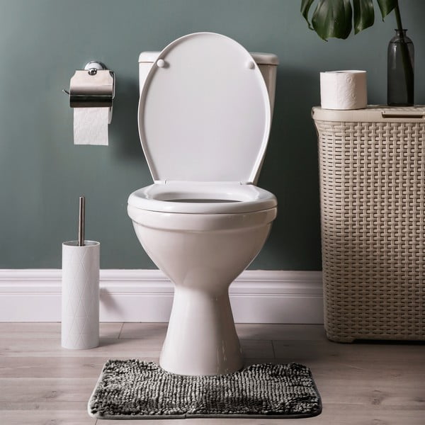 Set di tappetini per il bagno grigio scuro 2 pz per WC 80x50 cm Bati – Restilo-image-2