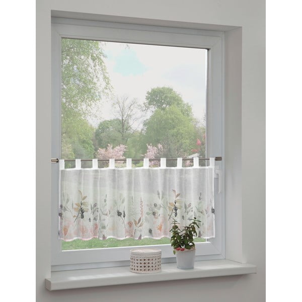 Tenda sottile bianca 135x45 cm Floral – Sehlbach-image-1
