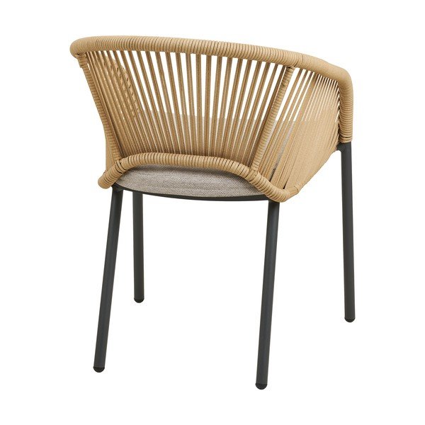 Sedia da esterno beige in metallo/in imbottito Novella – House Nordic-image-4