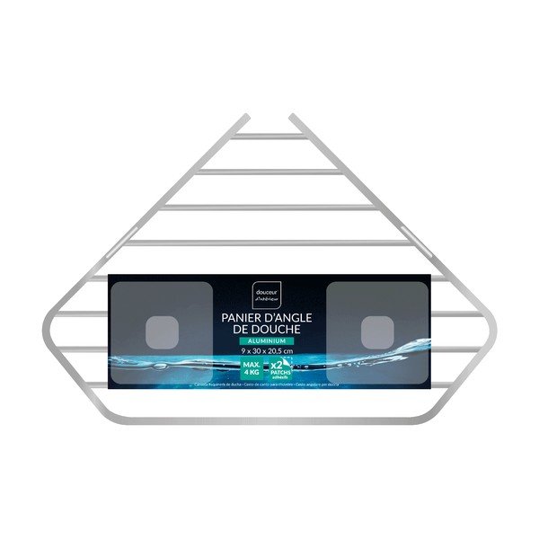 Mensola da bagno senza foratura/ad angolo color argento lucido in alluminio Filaire Aluminium – douceur d'intérieur-image-2