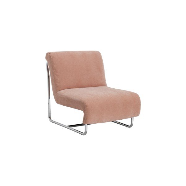 Poltrona rosa polveroso con rivestimento in ciniglia Kallina – Ellos Home