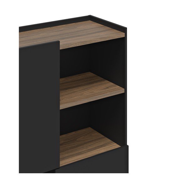Libreria marrone-nera in noce 180x83 cm Nina - TemaHome-image-4
