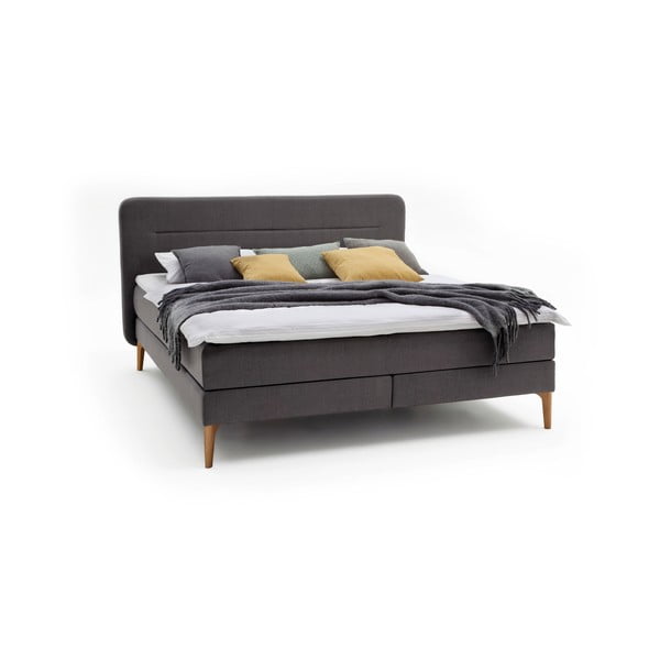 Letto boxspring color antracite 180x200 cm Massello – Meise Möbel