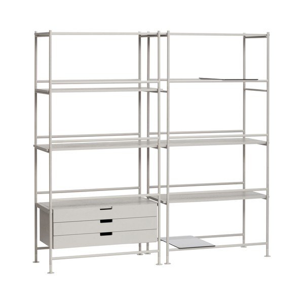 Scaffale grigio con ripiani in legno di frassino Divide, 149 x 145 cm Kumo - Hübsch