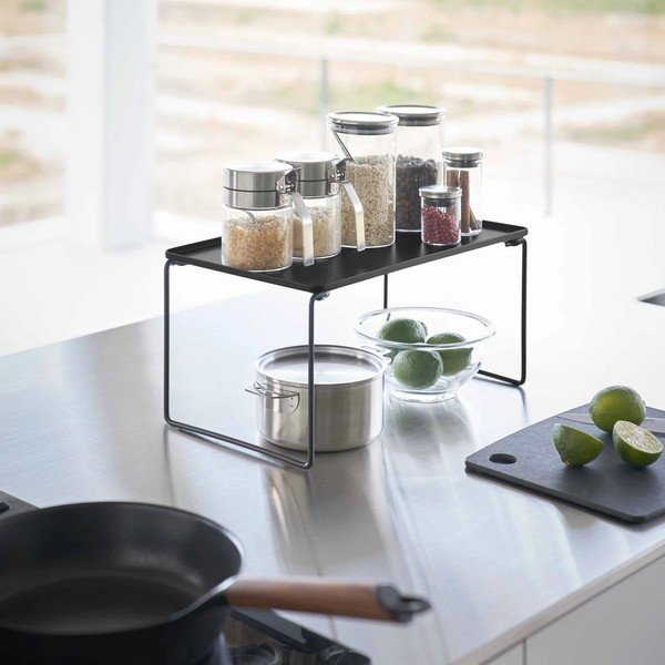 Ripiano aggiuntivo nero in metallo 41x19 cm Tower – YAMAZAKI-image-1
