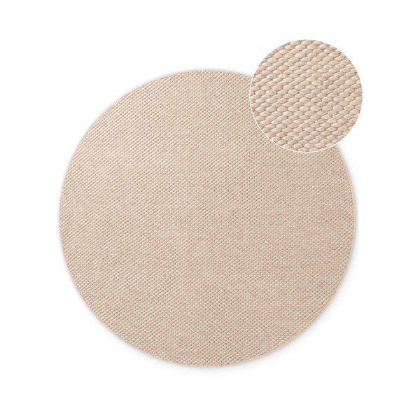 Tappeto rotondo beige in lana tessuto a mano ø 160 cm Lyon Beans – Elle Decoration