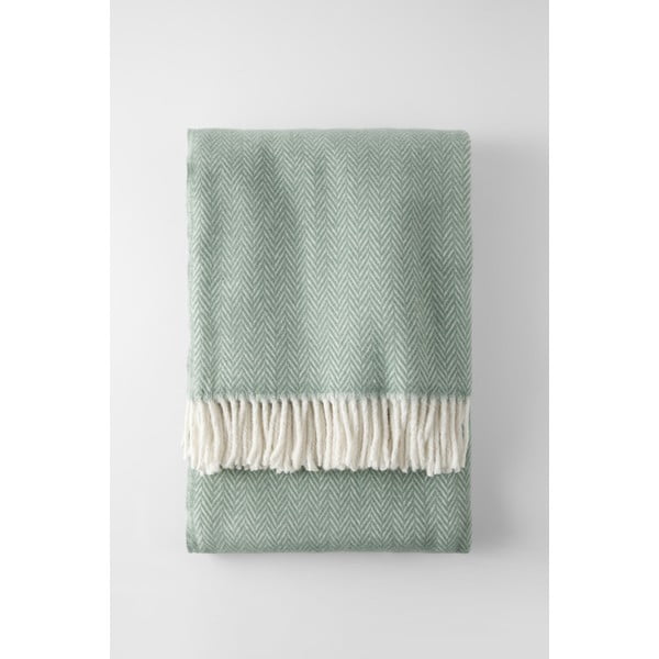 Plaid verde chiaro con contenuto di cotone , 140 x 180 cm Skyline - Euromant