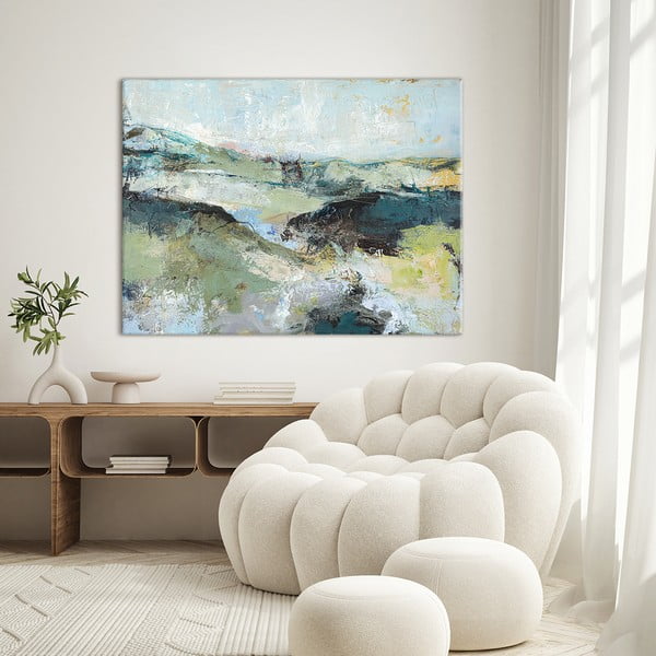 Quadro con elementi dipinti a mano 118x90 cm Green Mountain - Malerifabrikken-image-1