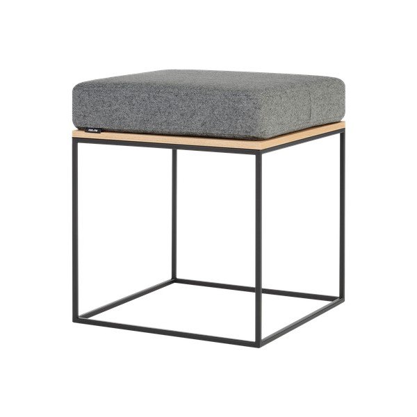 Sgabello grigio imbottito Feo – noo.ma