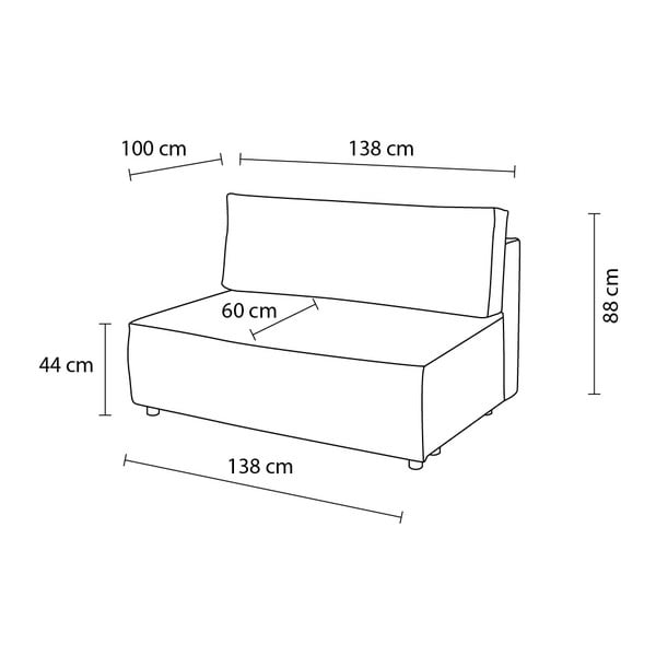 Modulo divano in velluto a coste blu scuro, pezzo centrale Nihad modular - Bobochic Paris-image-4