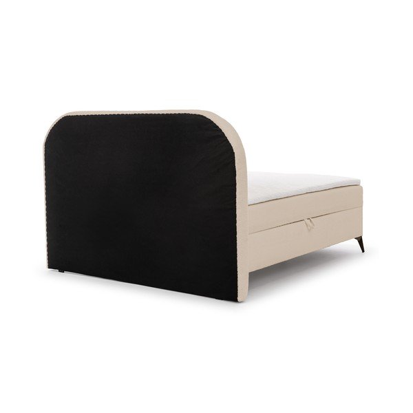 Letto boxspring beige con contenitore 160x200 cm Ornes – Ropez-image-4