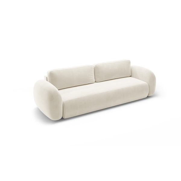 Divano color crema allungabile/con contenitore con rivestimento in velluto 262 cm Tonale – Cosmopolitan Design-image-2
