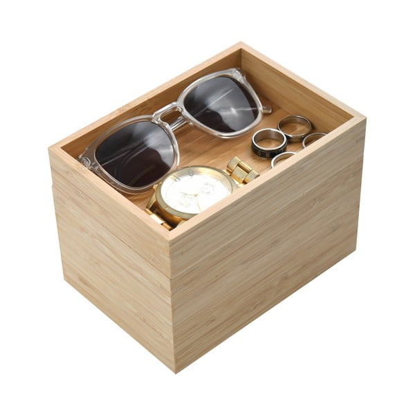 Organizer da bagno di colore naturale in bambù per cosmetici Isalys – MSV-image-1