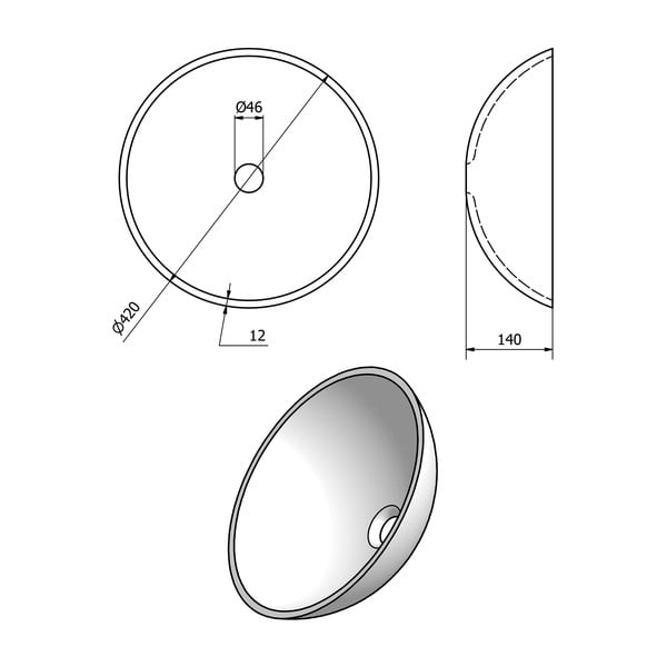 Lavabo rotondo dorato in vetro ø 42 cm Fianna – Sapho-image-4