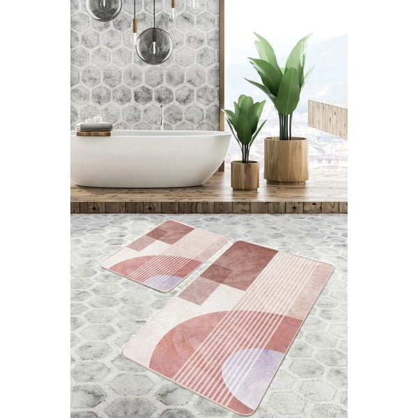 Set di tappetini per il bagno in velluto 2 pz 60x100 cm – Mila Home-image-1