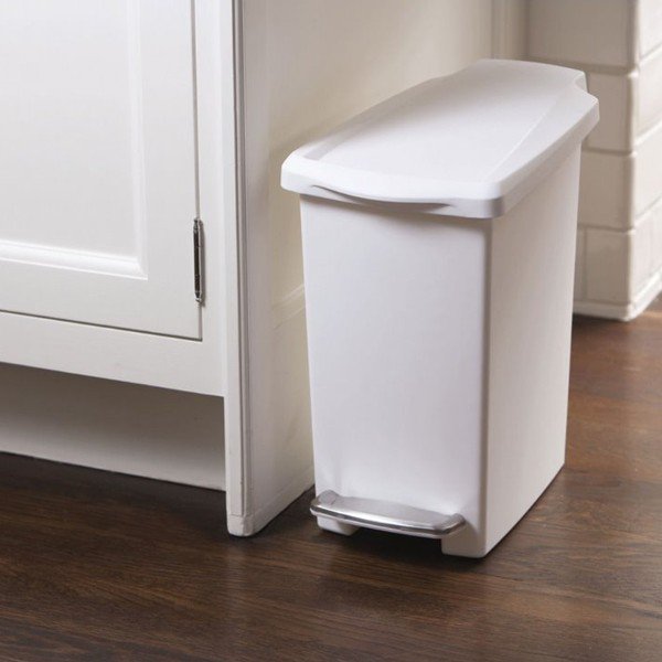 Bílý pedálový koš na odpadky simplehuman Gigi, 10 l -image-1