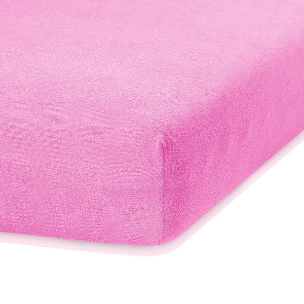 Lenzuolo elastico rosa ad alto contenuto di cotone, 120/140 x 200 cm Ruby - AmeliaHome