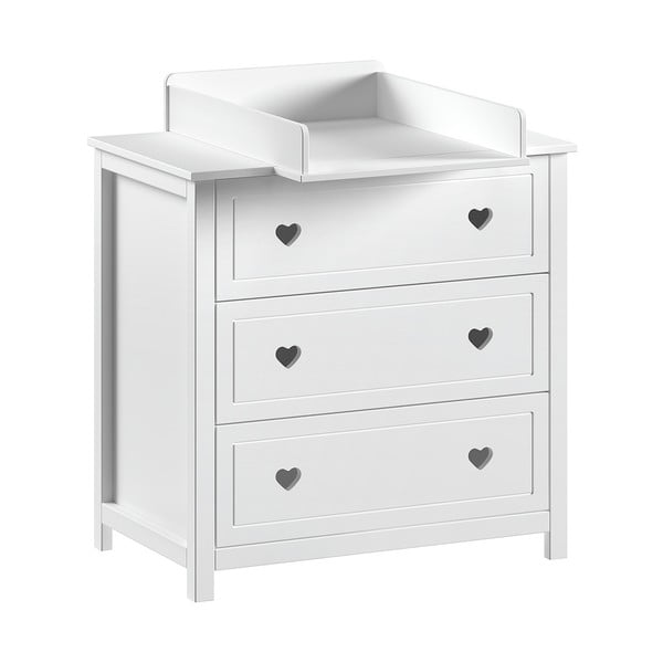 Cassettiera per bambini bianca con fasciatoio 90x103x73 cm Amori – Vipack