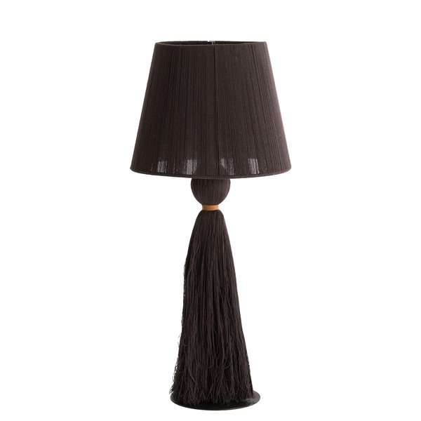 Lampada da tavolo marrone scuro con paralume in tessuto (altezza totale 58 cm) Espino – Light & Living