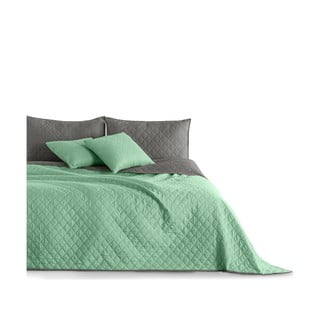Copriletto Boutis Linder Verde Menta 250x260 Cm Con 2 Federe - Design Geometrico E Bordi Smerlati