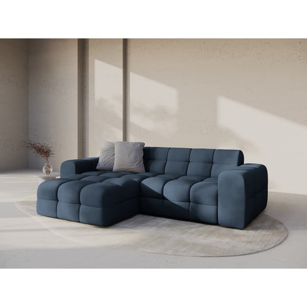 Divano angolare blu scuro (con penisola a sinistra/con chaise lounge) Kendal – Micadoni -image-1