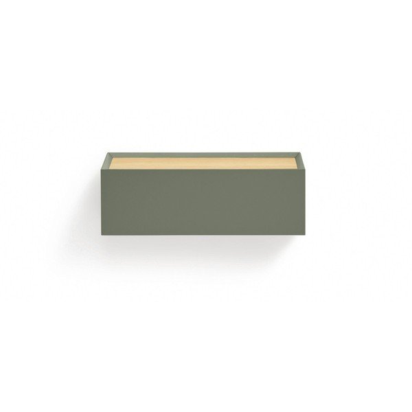 Comodino verde con piano effetto rovere da parete Arista – Teulat-image-3