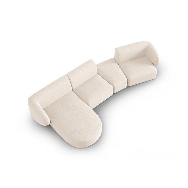 Divano angolare beige (con penisola a sinistra/con chaise lounge) con rivestimento in ciniglia Paolo – Milo Casa-image-1