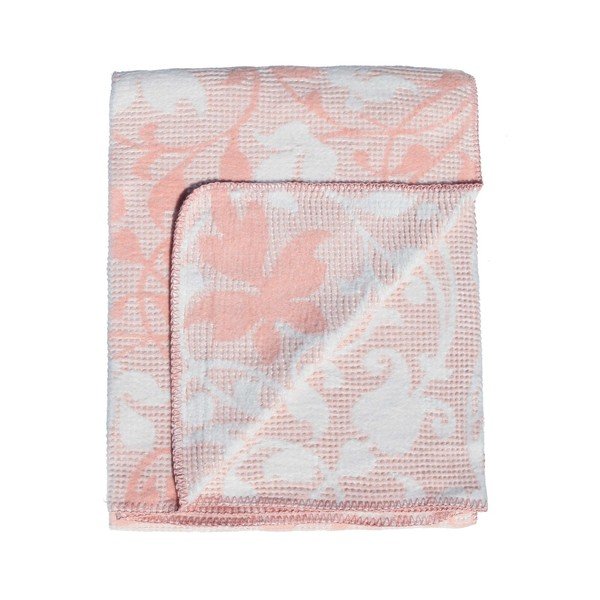 Coperta rosa con misto cotone Foglie, 180 x 220 cm - Kate Louise-image-2