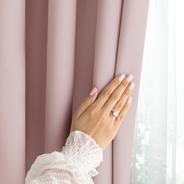 Tenda parzialmente oscurante rosa polveroso 140x250 cm Carli Tie – Restilo-image-3