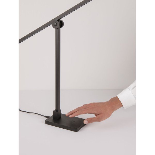 Lampada da tavolo LED nera opaca in metallo con struttura flessibile/con intensità regolabile (altezza totale 47 cm) Tenso – Nova Luce-image-3