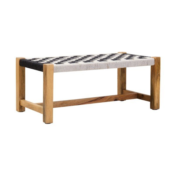 Panchina bianca e nera in legno massiccio Satna – Premier Housewares