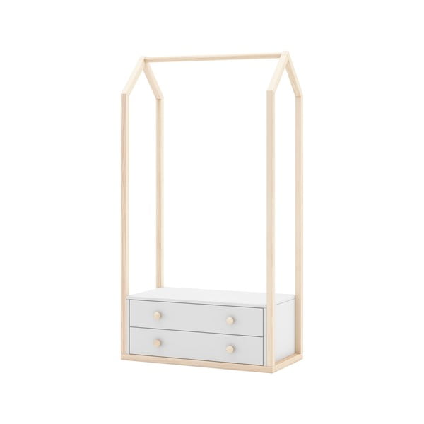 Armadio a giorno bianco per bambini 80x170 cm Esteban - Marckeric-image-4