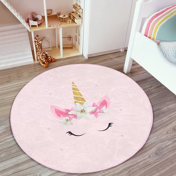 Tappeto rosa per bambini ø 120 cm Comfort - Mila Home-image-2