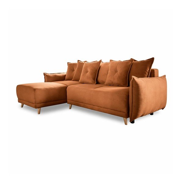 Divano letto in velluto a coste color mattone (variabile) Lazy Lukka - Miuform