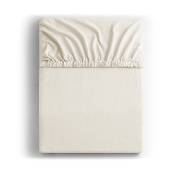 Collezione di lenzuola in jersey bianco e crema, 160/180 x 200 cm Amber - DecoKing
