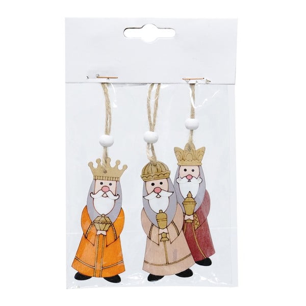Decorazioni per albero di natale in set in legno 3 pz 18,5 cm Three Kings – Casa Selección-image-1
