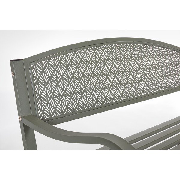 Panca da giardino color kaki in metallo Lizette – Bizzotto-image-3