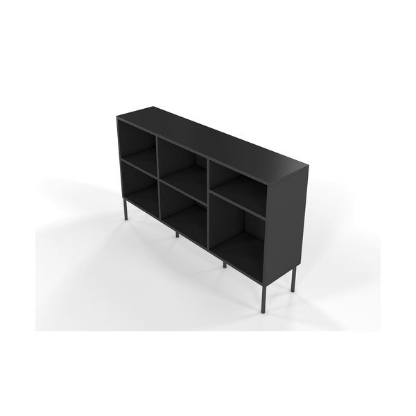 Libreria nera 130x78 cm Mirka - Skandica-image-3