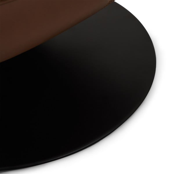 Pouf in pelle marrone scuro Miami - Furnhouse-image-1