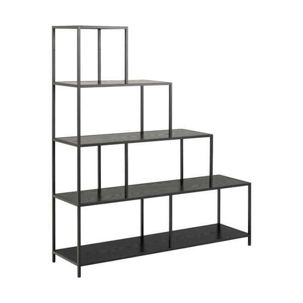 Libreria nera in frassino 135x150 cm Seaford - Actona-image-2