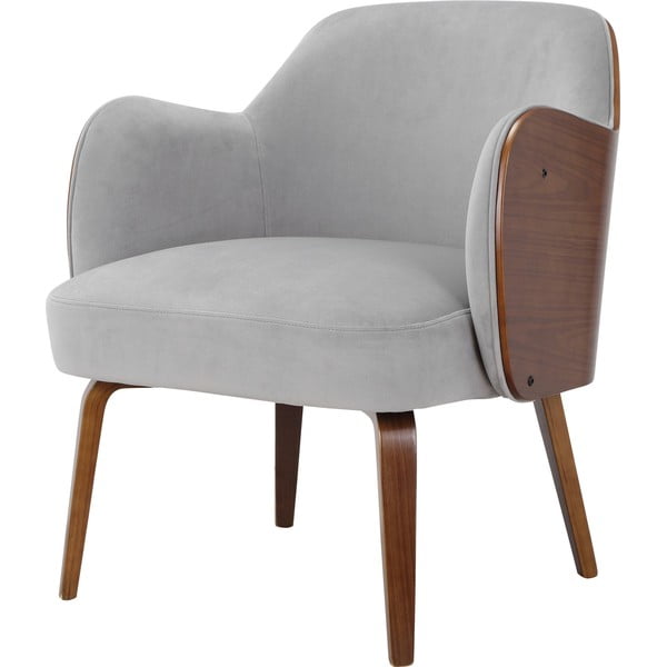 Poltrona in velluto grigio Haruko - Støraa-image-3