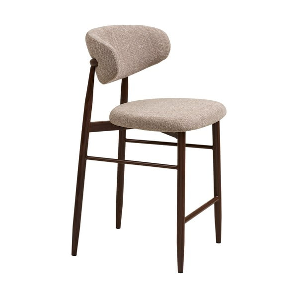 Sgabello da bar beige/marrone scuro imbottito (altezza della seduta 65 cm) Levanto – House Nordic-image-3