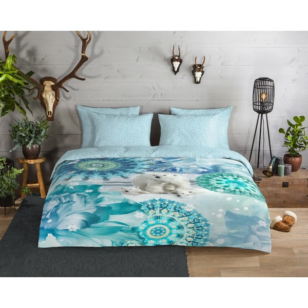 Biancheria da letto blu in flanella per letto singolo 140x200 cm Seppo – HIP-image-1